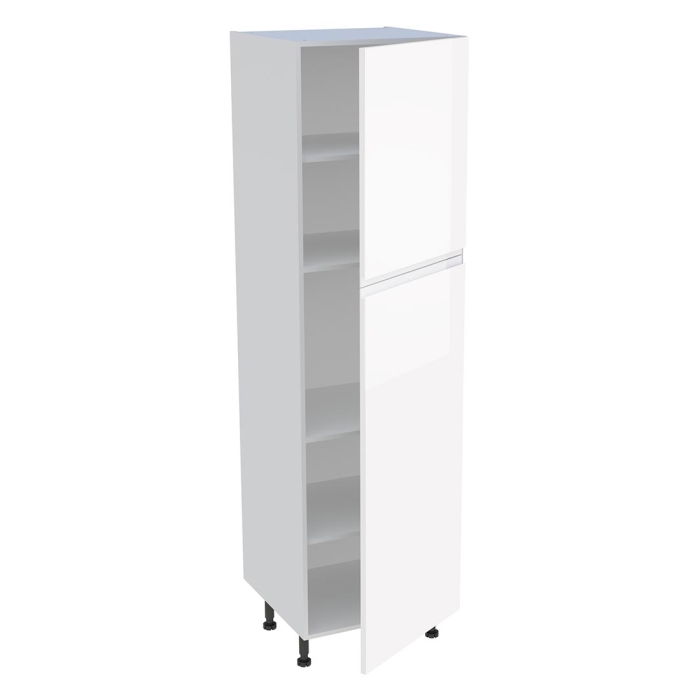 Colonne cuisine 2 portes H. 216,6 cm x L. 60 cm - C2P602 - Blanc brillant sans poignée