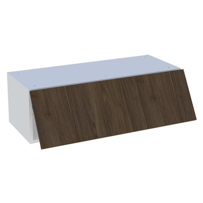 Meuble haut cuisine 1 porte relevante H. 28,8 cm x L. 90 cm - Noyer foncé