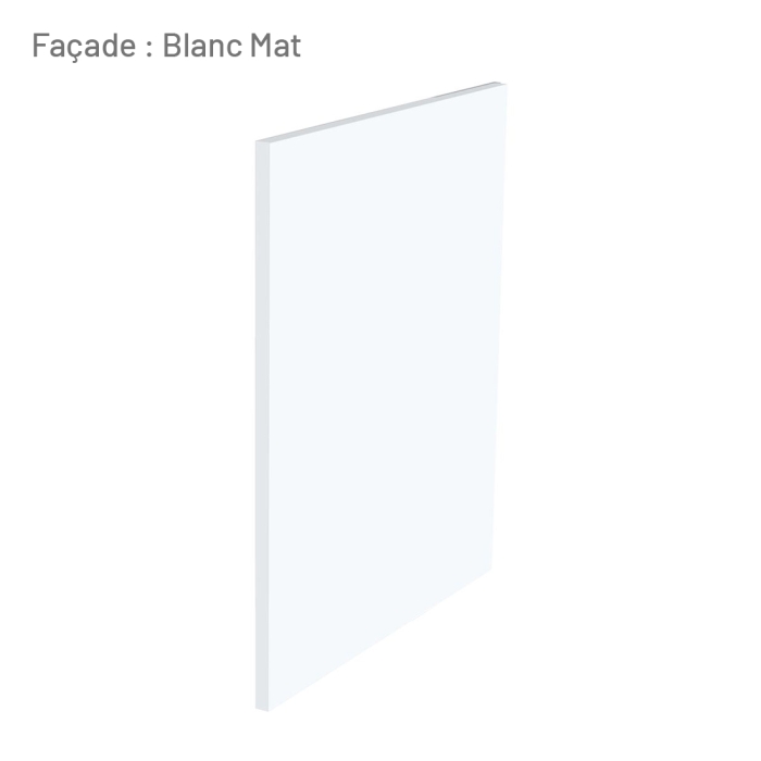 Cuisine complète Blanc mat 240 cm avec meuble colonne - Avec Plan de travail et Crédence