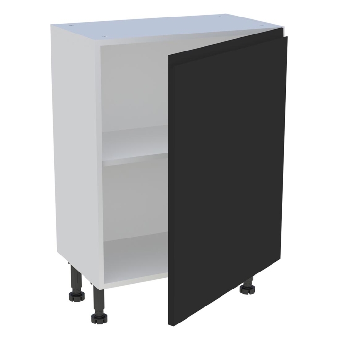 Meuble bas cuisine 1 porte H. 87 cm x L. 60 cm x P. 36,9 cm - Noir mat sans poignée