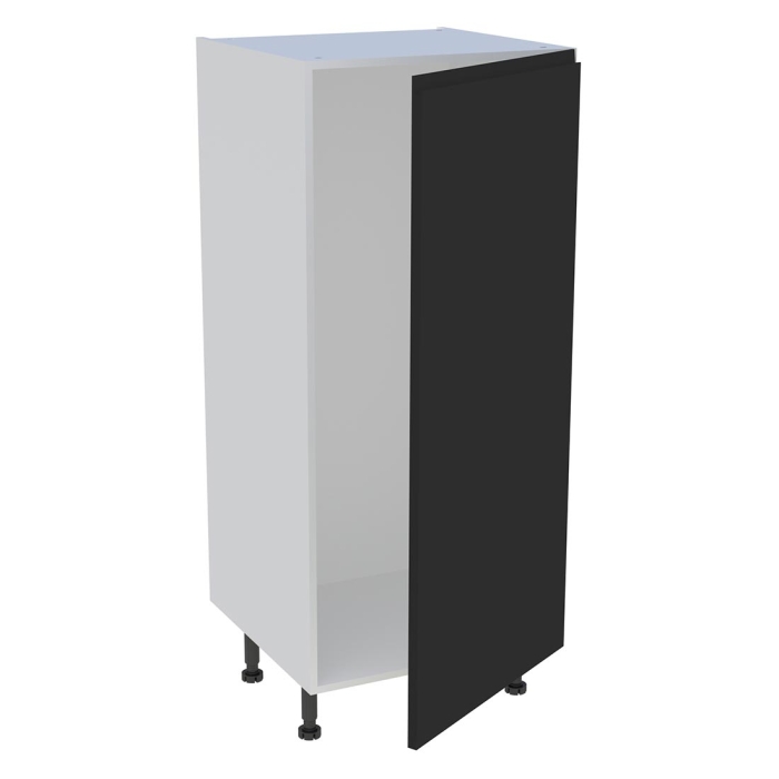 Demi colonne cuisine 1 porte H. 129,6 cm x L. 60 cm - Noir mat sans poignée
