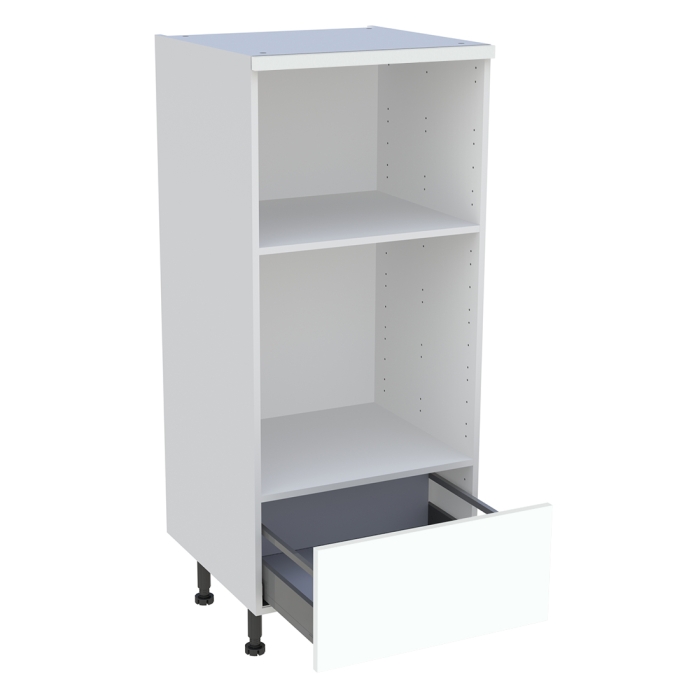 Demi colonne cuisine 1 casserolier H. 129,6 cm x L. 60 cm - Blanc chaud mat