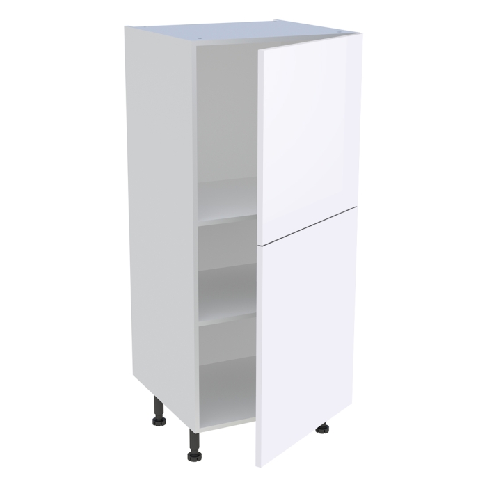 Demi colonne cuisine 2 portes H. 129,6 cm x L. 60 cm - Blanc brillant
