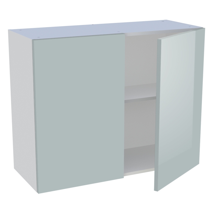 Meuble haut cuisine 2 portes H. 72 cm x L. 90 cm - Gris cendre brillant