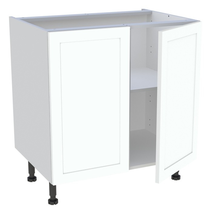 Meuble bas cuisine 2 portes H. 87 cm x L. 80 cm - Blanc cadre