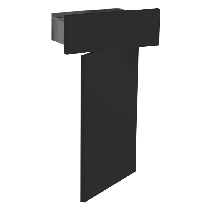 Kit façade meuble cuisine Noir Mat 1 porte, 1 tiroir H. 71,7 cm L. 39,7 cm