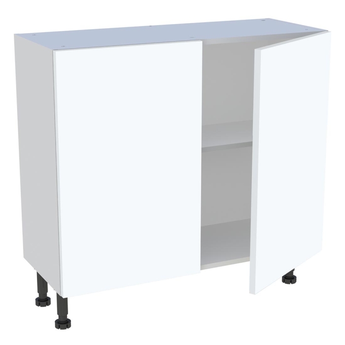 Meuble bas cuisine 2 portes H. 87 cm x L. 90 cm x P. 36,9 cm - Blanc mat