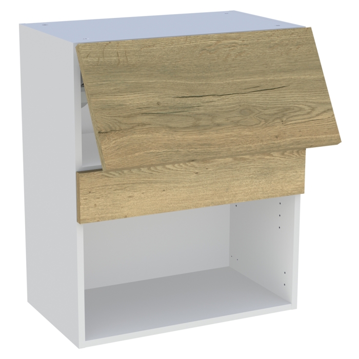 Meuble haut cuisine 1 porte relevante H. 72 cm x L. 60 cm - Chêne structuré