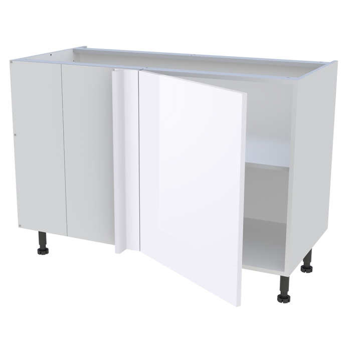 Meuble bas d'angle cuisine 1 porte H. 87 cm x L. 120 cm - Blanc brillant
