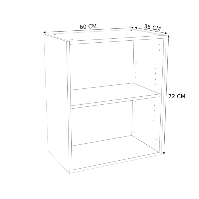 Caisson Meuble haut cuisine Blanc H. 72 cm x L. 60 cm x P. 35 cm