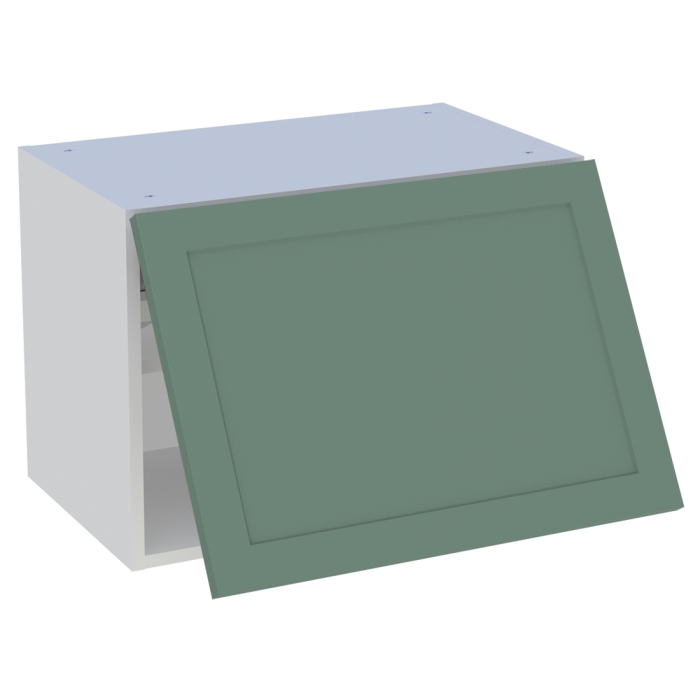 Meuble haut cuisine 1 porte relevante H. 43,2 cm x L. 60 cm - Vert sauge cadre