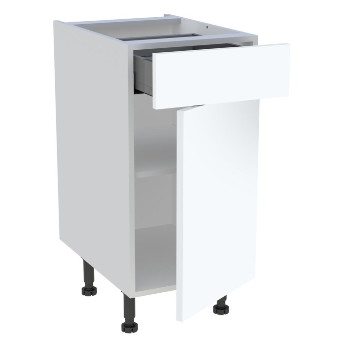 Meuble bas cuisine 1 porte, 1 tiroir H. 87 cm x L. 40 cm - Blanc mat