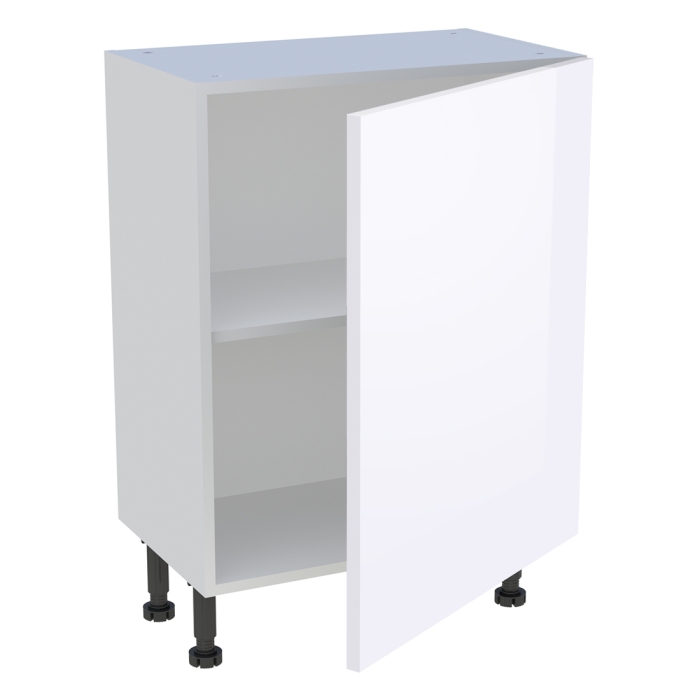 Meuble bas cuisine 1 porte H. 87 cm x L. 60 cm x P. 36,9 cm - Blanc brillant