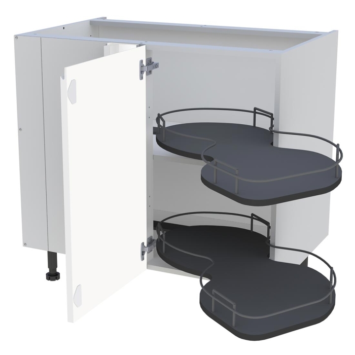 Meuble bas cuisine 1 porte H. 87 cm x L. 90 cm - BSA110G - Blanc mat sans poignée