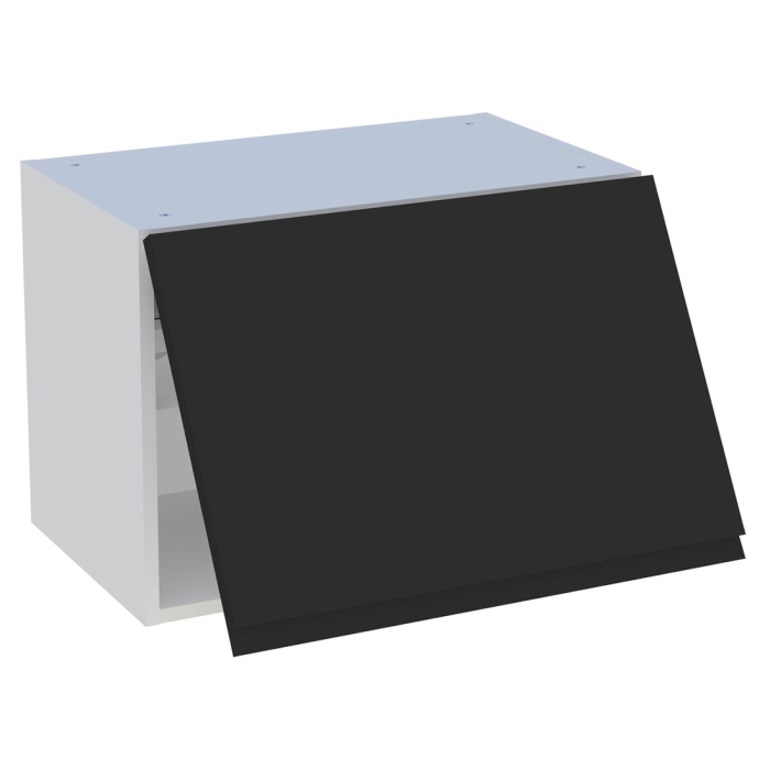 Meuble haut cuisine 1 porte relevante H. 43,2 cm x L. 60 cm - Noir mat sans poignée