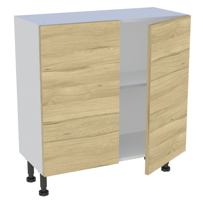 Meuble bas cuisine 2 portes H. 87 cm x L. 80 cm x P. 36,9 cm - Chêne clair