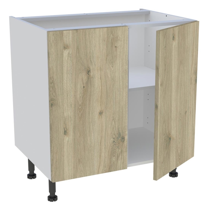 Meuble bas cuisine 2 portes H. 87 cm x L. 80 cm - Chêne doré