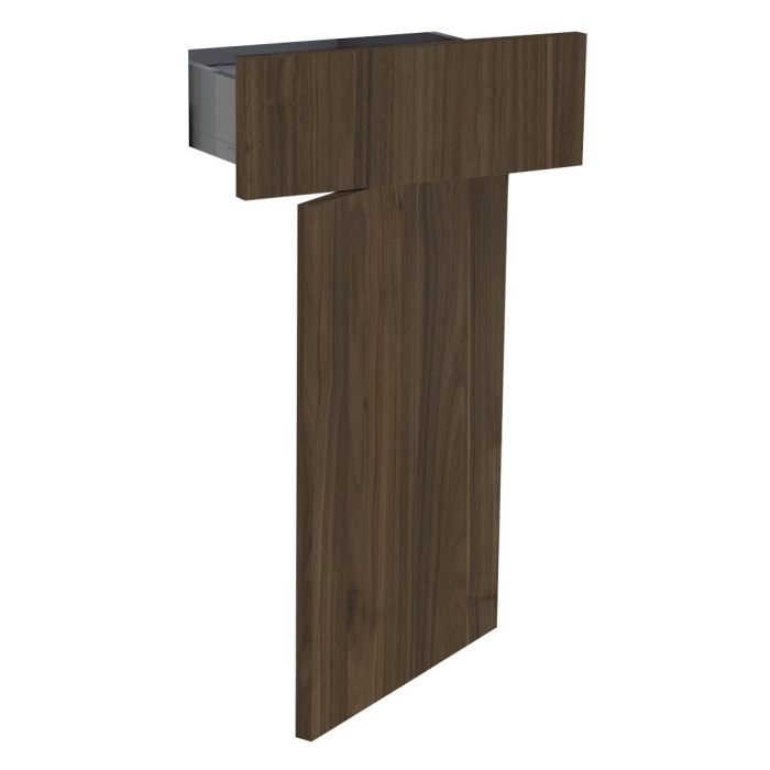 Kit façade meuble cuisine Noyer Foncé 1 porte, 1 tiroir H. 71,7 cm L. 39,7 cm