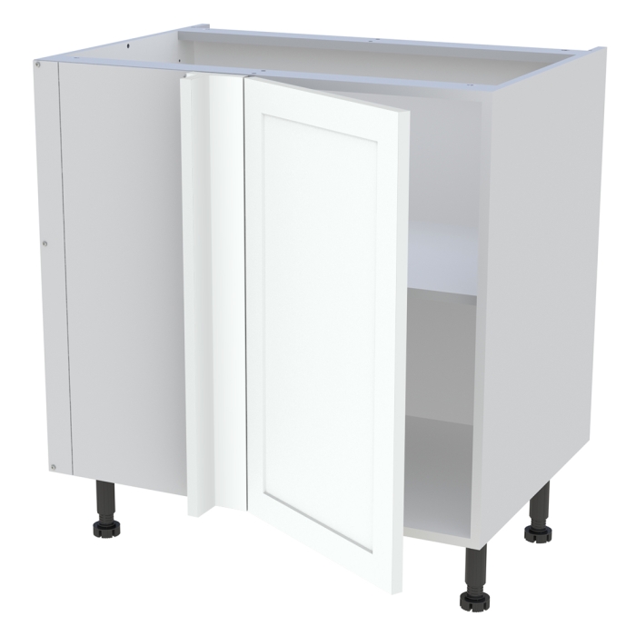 Meuble bas d'angle cuisine 1 porte H. 87 cm x L. 80 cm - Blanc cadre