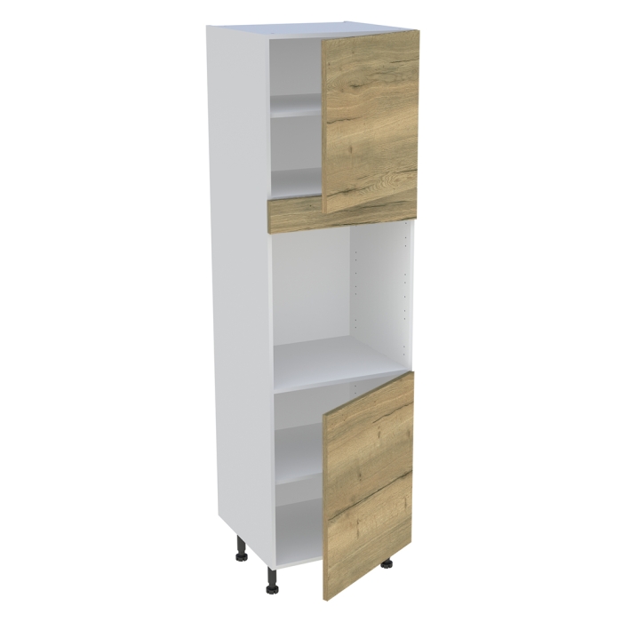 Colonne cuisine 2 portes H. 216,6 cm x L. 60 cm - CF2P - Chêne structuré