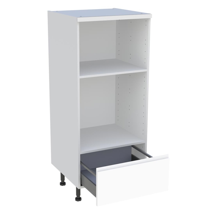 Demi colonne cuisine 1 casserolier H. 129,6 cm x L. 60 cm - Blanc mat sans poignée