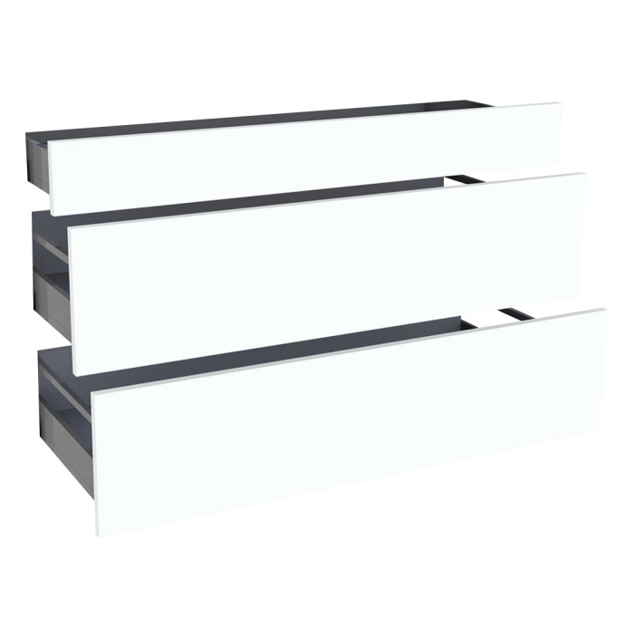 Kit façade meuble cuisine Blanc Chaud Mat 1 tiroir, 2 casseroliers H. 71,7 cm L. 119,7 cm
