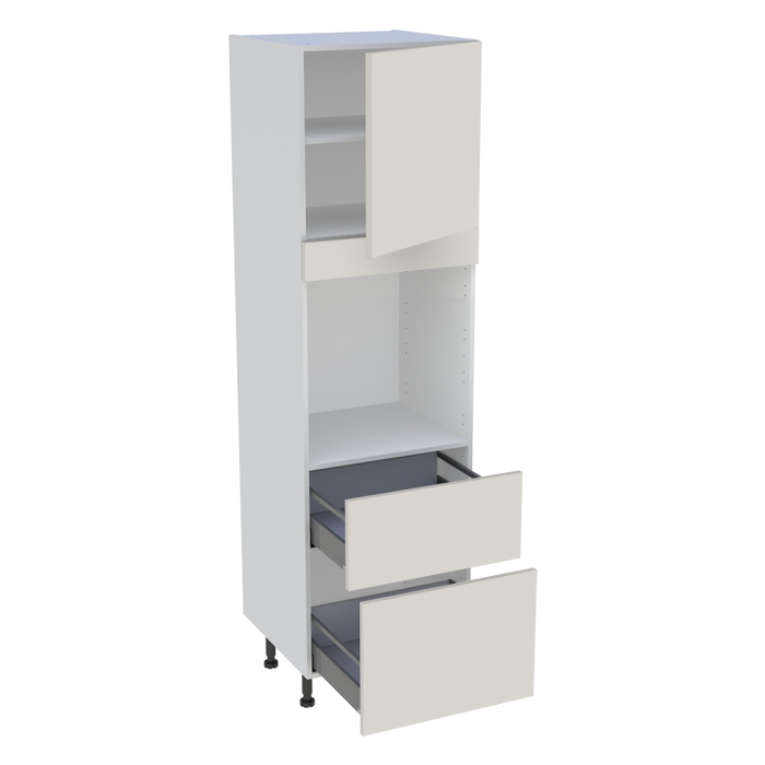 Colonne cuisine 1 porte, 2 casseroliers H. 216,6 cm x L. 60 cm - CF1P2C60 - Lin mat