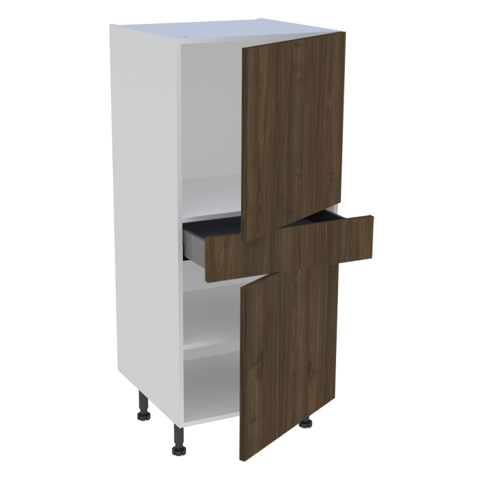 Demi colonne cuisine 1 tiroir, 2 portes H. 129,6 cm x L. 60 cm - Noyer foncé