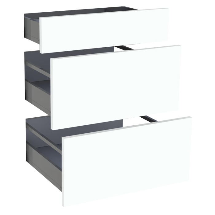 Kit façade meuble cuisine Blanc Chaud Mat 1 tiroir, 2 casseroliers H. 71,7 cm L. 59,7 cm