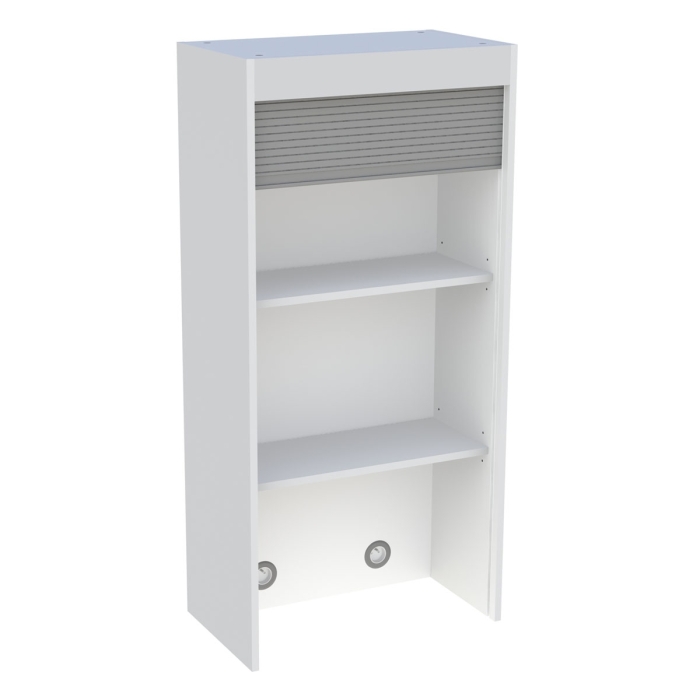 Caisson Meuble cuisine rideau déroulant Gris H. 121,6 cm x L. 60 cm x P. 35 cm