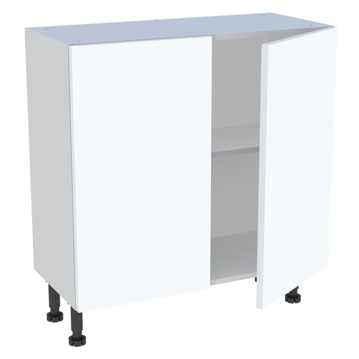 Meuble bas cuisine 2 portes H. 87 cm x L. 80 cm x P. 36,9 cm - Blanc mat