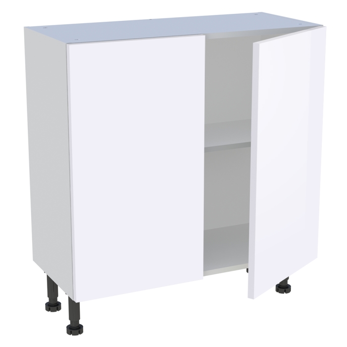 Meuble bas cuisine 2 portes H. 87 cm x L. 80 cm x P. 36,9 cm - Blanc brillant