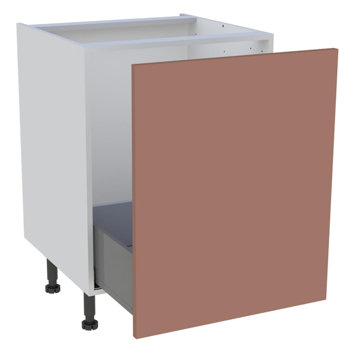 Meuble bas cuisine 1 coulissant H. 87 cm x L. 60 cm - Terracotta mat