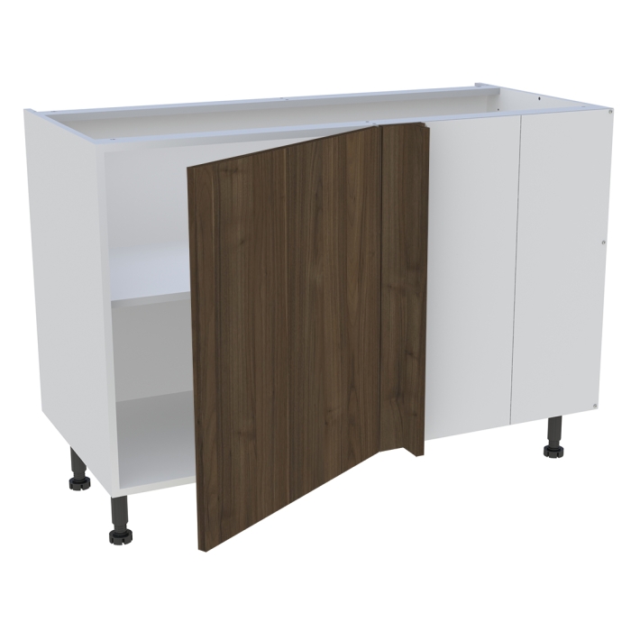Meuble bas d'angle cuisine 1 porte H. 87 cm x L. 120 cm - Noyer foncé