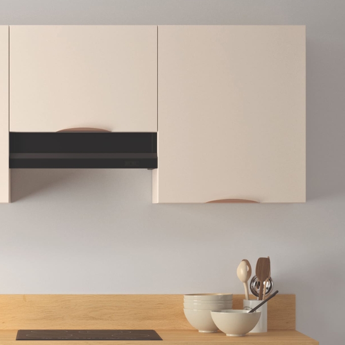 Cuisine complète Lin mat 240 cm avec meuble hotte