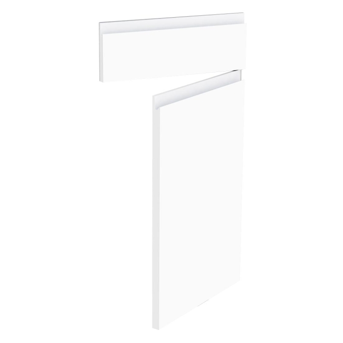 Kit façade meuble cuisine Blanc Mat Sans Poignée 1 porte, 1 faux tiroir H. 71,7 cm L. 39,7 cm