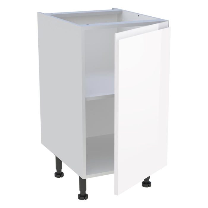 Meuble bas cuisine 1 porte H. 87 cm x L. 45 cm - Blanc brillant sans poignée