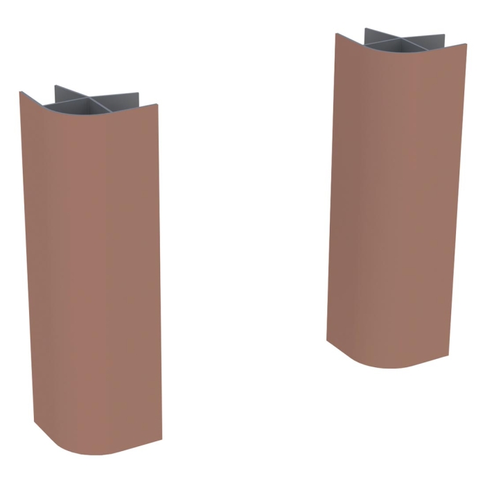 Lot de 2 jonctions d'angle droit pour plinthe H. 15 cm - Terracotta Mat