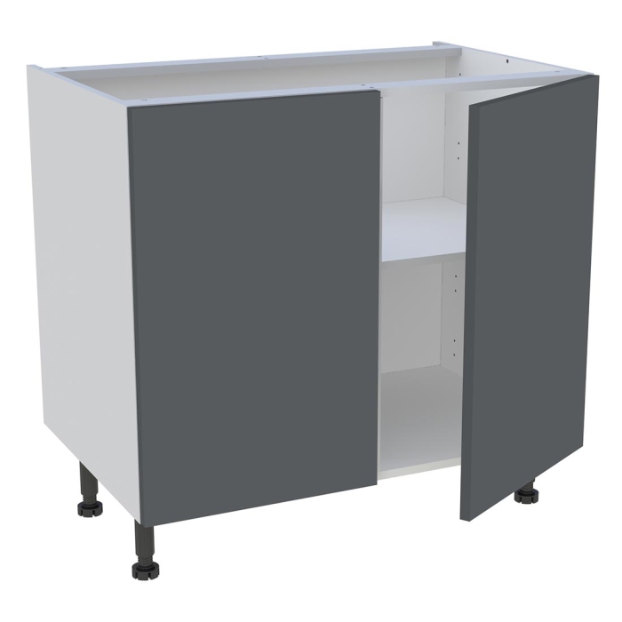 Meuble bas cuisine 2 portes H. 87 cm x L. 90 cm - Gris ardoise mat