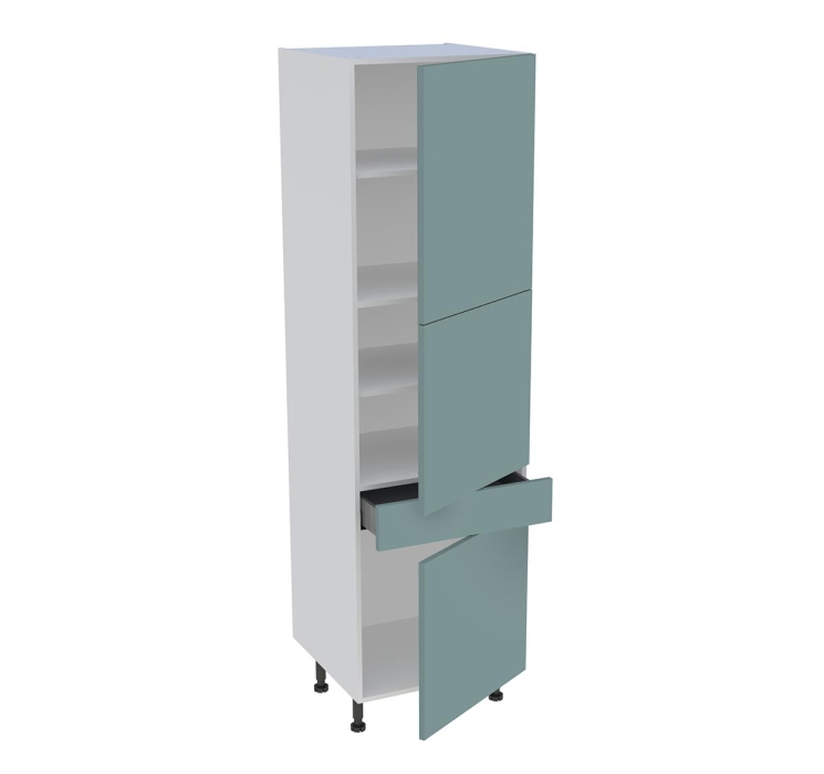 Colonne cuisine 3 portes, 1 tiroir H. 216,6 cm x L. 60 cm - Vert opale mat
