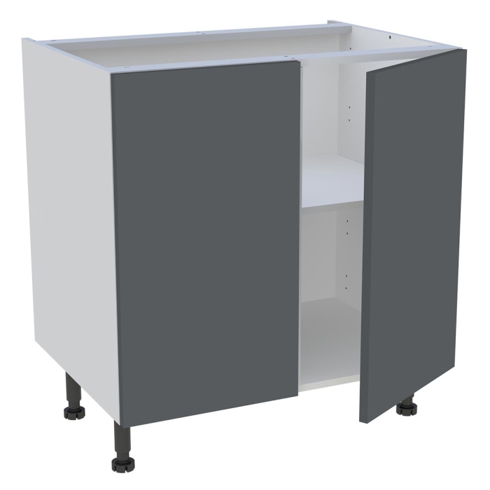 Meuble bas cuisine 2 portes H. 87 cm x L. 80 cm - Gris ardoise mat