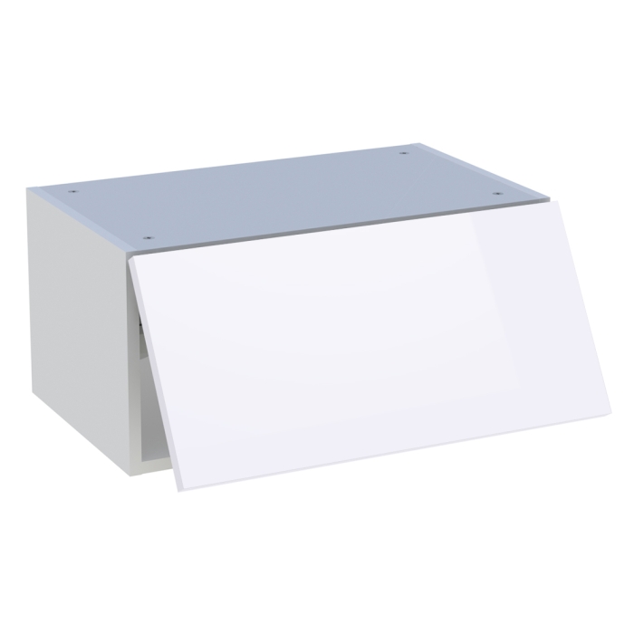 Meuble haut cuisine 1 porte relevante H. 28,8 cm x L. 60 cm - Blanc brillant