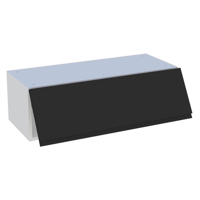 Meuble haut cuisine 1 porte relevante H. 28,8 cm x L. 90 cm - Noir mat sans poignée