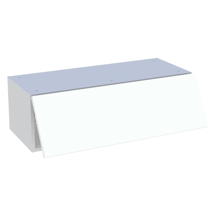 Meuble haut cuisine 1 porte relevante H. 28,8 cm x L. 90 cm - Blanc chaud mat