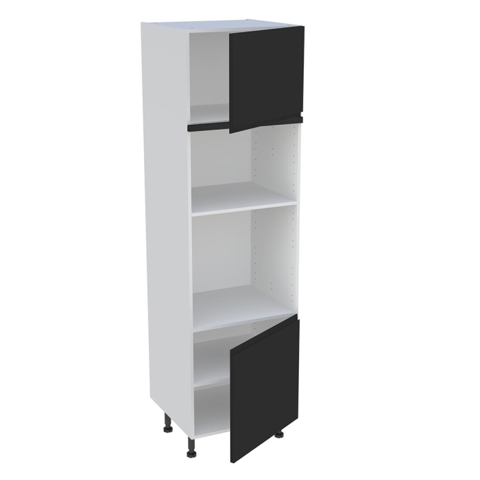 Colonne cuisine 2 portes H. 216,6 cm x L. 60 cm - CFMO2P - Noir mat sans poignée