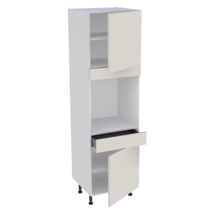Colonne cuisine 2 portes, 1 tiroir H. 216,6 cm x L. 60 cm - Lin mat