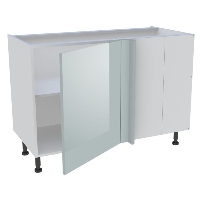 Meuble bas d'angle cuisine 1 porte H. 87 cm x L. 120 cm - Gris cendre brillant
