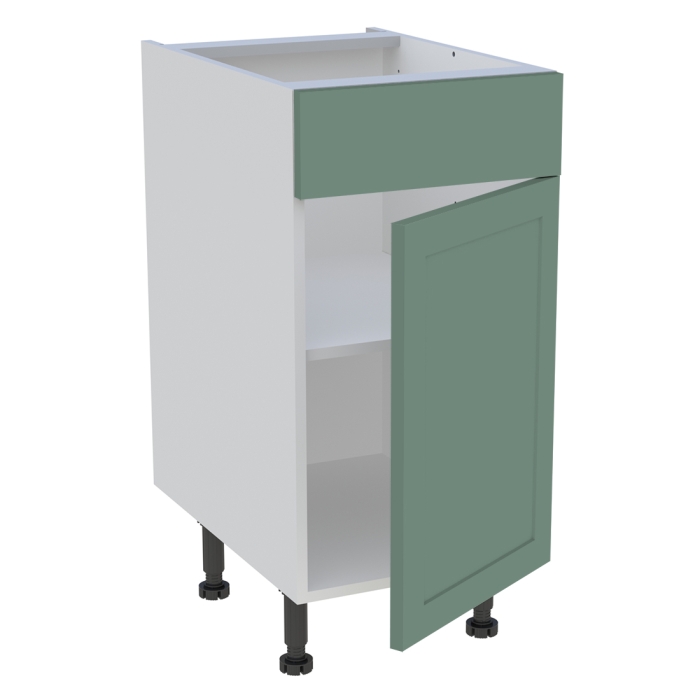 Meuble bas cuisine 1 porte, 1 faux tiroir H. 87 cm x L. 40 cm - Vert sauge cadre