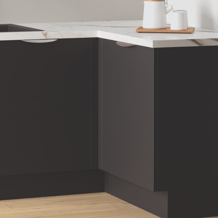 Cuisine complète en angle Noir mat 280 cm 