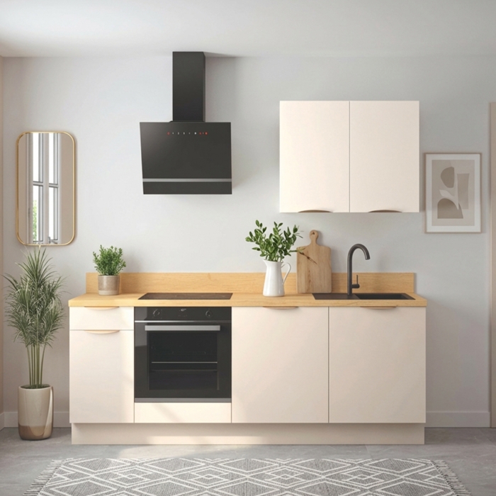Cuisine complète Lin mat 220 cm - Avec Plan de travail